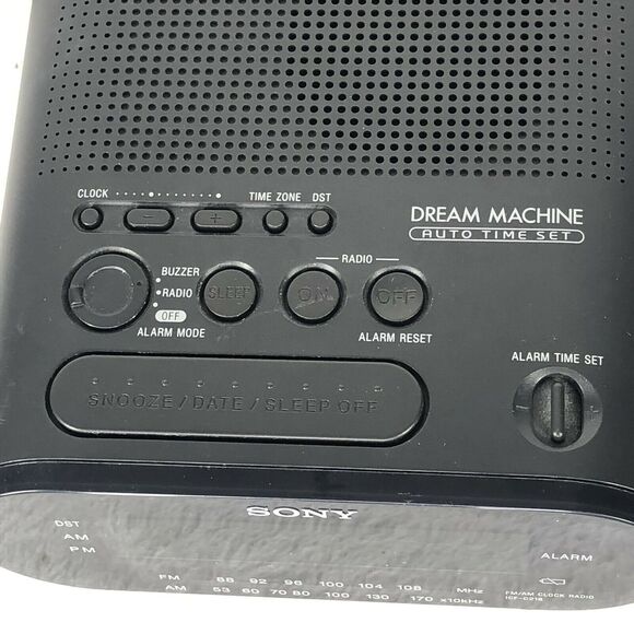 Vintage Sony Dream Machine Clock Radio Black Plug-In Battery Backup - Picture 4 of 7
